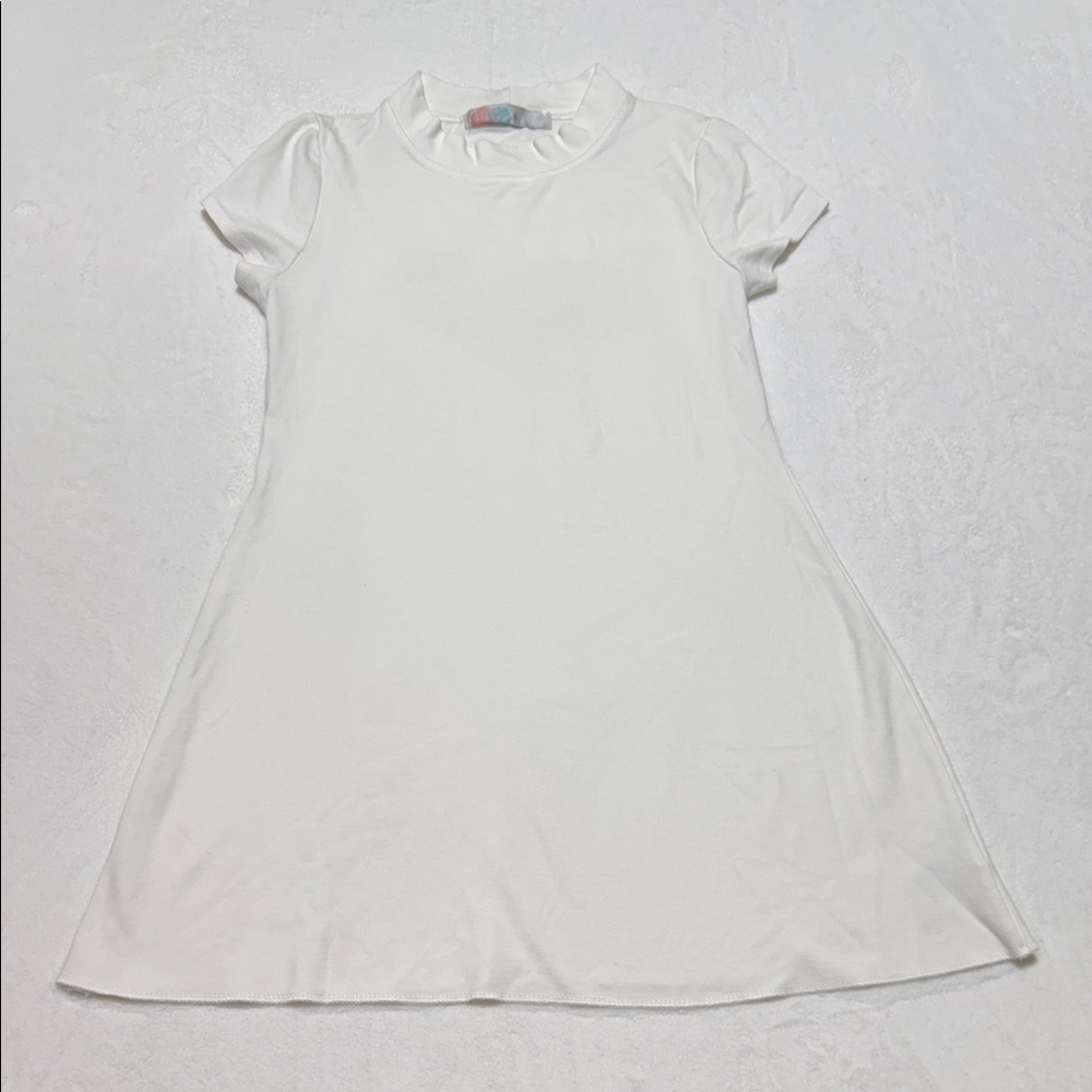 Free People Classic White Short-Sleeve Knit Mini Dress